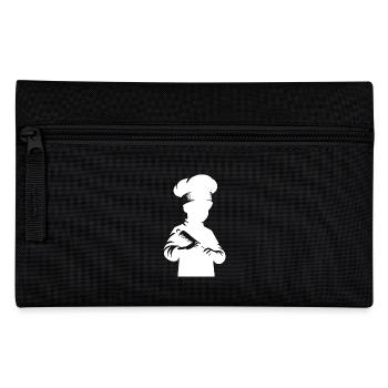Enfants Petit Cuisinier À La Maison Silhouette Portrait - Trousse - noir - Devant