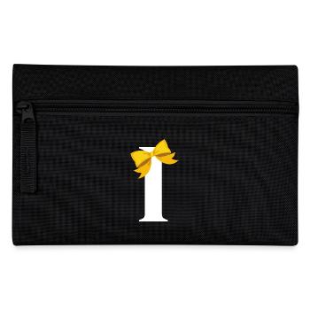 Letter i yellow knot - Pencil Case - black - Front