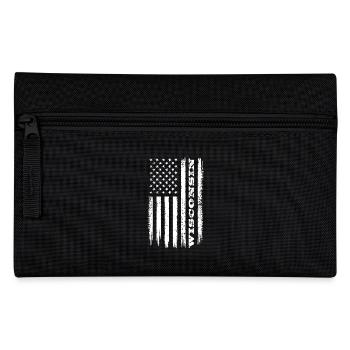 Flagge USA Wisconsin Bundesstaat Geschenk - Federtasche - Schwarz - Vorne