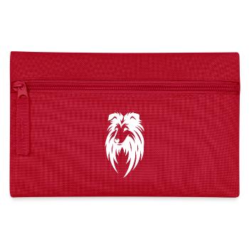 Long-haired Collie in Tribal Tattoo Style - Pencil Case - red - Front