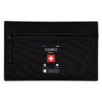 Schweiz ruft an - ich muss los - Spruch - Federtasche - Schwarz - Vorne