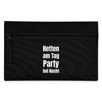 Retten am Tag, Party bei Nacht - Federtasche - Schwarz - Vorne
