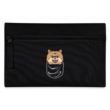 Pomeranian Zwergspitz Hund - Federtasche - Schwarz - Vorne