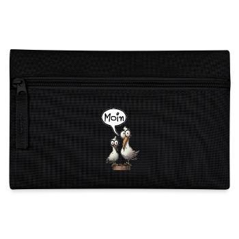 Seagull Seagulls Saying Moin Northern Germany - Pencil Case - black - Front