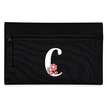Lettre c fleurs minimalistes - Trousse - noir - Devant