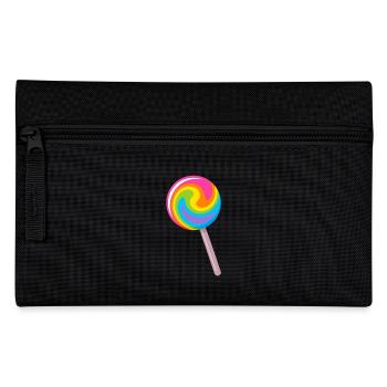 Colourful spiral lollipop in rainbow colours - Pencil Case - black - Front