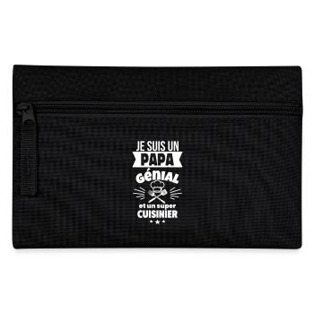 Papa génial super cuisinier,fête des pères - Trousse - noir - Devant