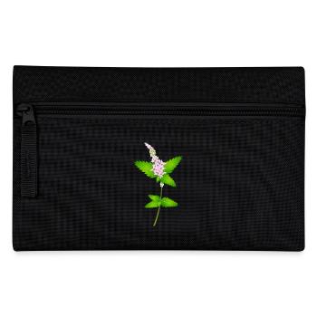 Minze mit Blüten – Naturmotiv für Kräuterliebhaber - Federtasche - Schwarz - Vorne