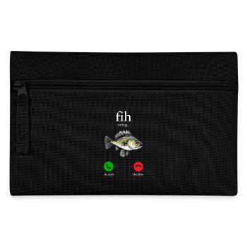 Funny Fih Fish Meme Fish Fih Funny Misspelled Fish - Pencil Case - black - Front