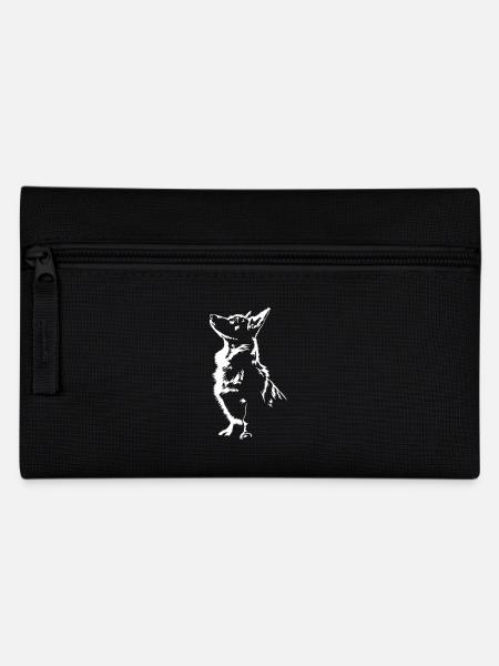 Welsh Corgi Silhouette Hunde Hund Wilsigns - Federtasche - Schwarz