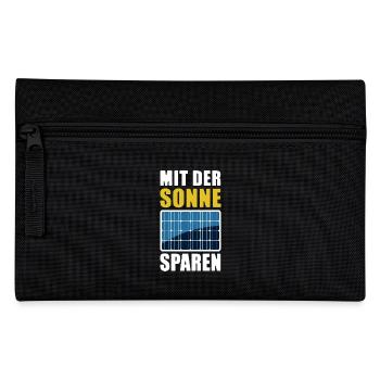 Mit der Sonne sparen - Photovoltaik - Solarenergie - Federtasche - Schwarz - Vorne