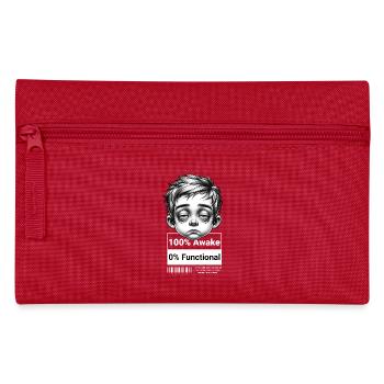 0% Functional – Lustiges Unisex T-Shirt für Morgen - Federtasche - Rot - Vorne
