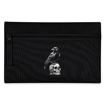 Schwarzer Rabe - Totenkopf - Mythologie - Federtasche - Schwarz - Vorne