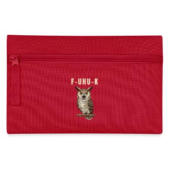 Uhu Eule Lustig Wortspiel Spruch Humor Vogel - Federtasche - Rot - Vorne