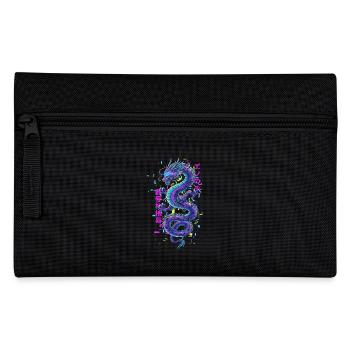 Cyberpunk Dragon - Glitch Art Neon - Pencil Case - black - Front