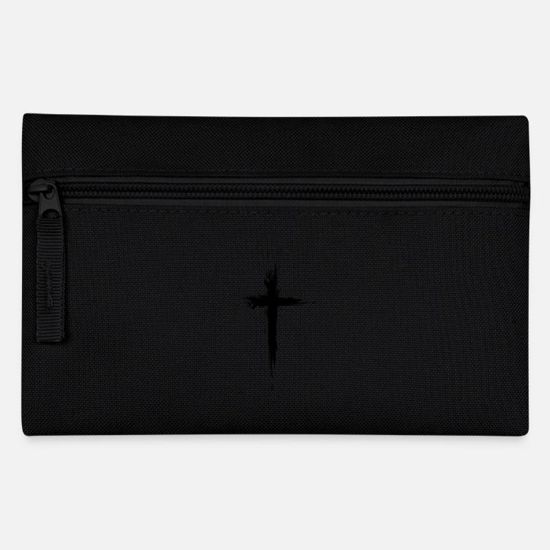 Kreuz Christentum Jesus Kirche Religion Bibel Neu - Federtasche - Schwarz
