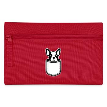 Französische Bulldogge - Federtasche - Rot - Vorne