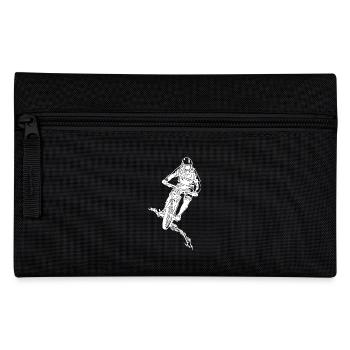 Cool mountain biker on hill mountain trail - Pencil Case - black - Front
