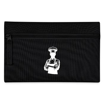 Chef and Amateur Chef Silhouette Portrait - Pencil Case - black - Front