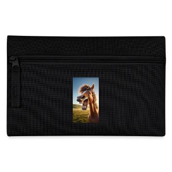 Horse laughing - Pencil Case - black - Front