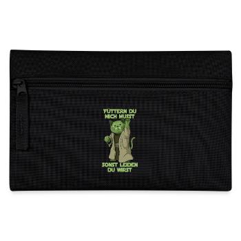 Füttern du mich musst, lustige Katze - Federtasche - Schwarz - Vorne