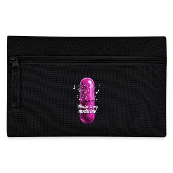 Musik ist meine Medizin für Musikliebhaber - Federtasche - Schwarz - Vorne