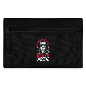 Metalhead Headbanger Heavy Music Death Metal Dog - Pencil Case - black - Front