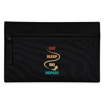 Eat Sleep Ski Repeat - Ski - Ski - Pencil Case - black - Front
