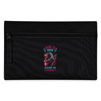 Gitarrist E-Gitarre Rock Punk Metal Splash Neon - Federtasche - Schwarz - Vorne