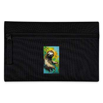 Sloth Painting Faultier Gemälde Kunst Comic Art - Pencil Case - black - Front
