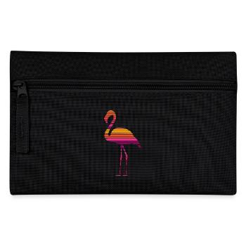 Retro Flamingo aus farbigen Streifen. - Federtasche - Schwarz - Vorne