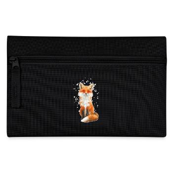 Fuchs mit Schneeflocken - Federtasche - Schwarz - Vorne