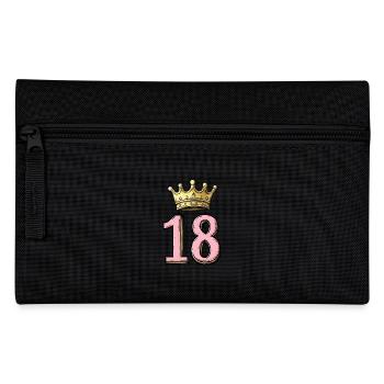 18 Zahl Krone - Federtasche - Schwarz - Vorne