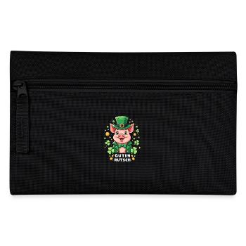 Guten Rutsch Silvester Neujahr Glücksschwein - Federtasche - Schwarz - Vorne