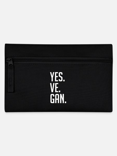 yes, vegan! - Federtasche - Schwarz