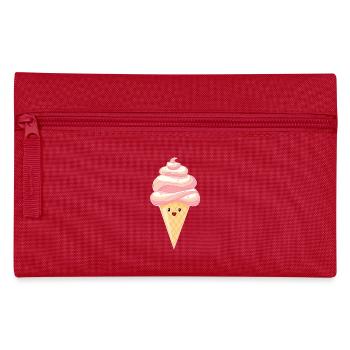 Kawaii - glace sur croissant - Trousse - rouge - Devant