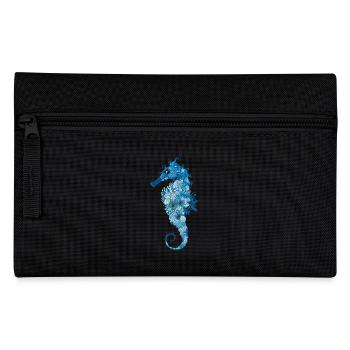Seahorse with corals, shells and sea anemones - Pencil Case - black - Front