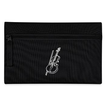 Antique violin with violin bow - Pencil Case - black - Front