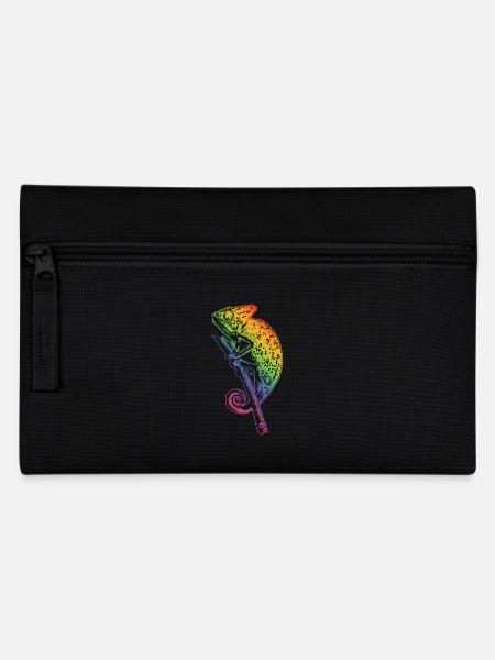 Chamäleon Eidechse Grafik Reptil Chamäleon Liebhaber - Federtasche - Schwarz