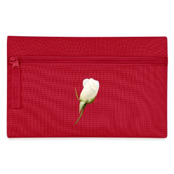 weiße Rose weiße Blume - Federtasche - Rot - Vorne