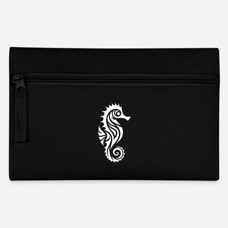 Kleines Knuffiges Seepferdchen Baby - Federtasche - Schwarz
