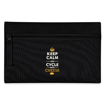 Keep Calm and Cycle with Cheese! - Pencil Case - black - Front