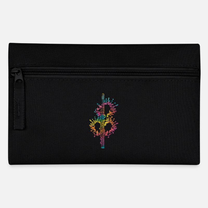 Flötist Querflöte - Federtasche - Schwarz