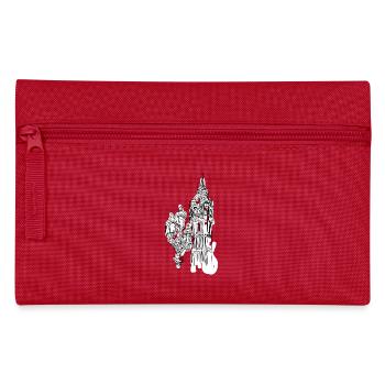 London Skyline Line Drawing: Big Ben & Lanterns - Pencil Case - red - Front