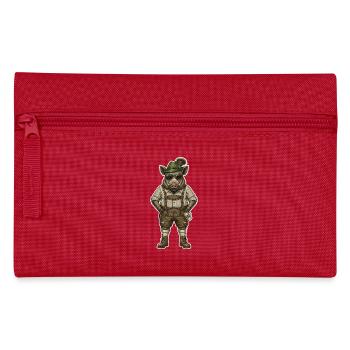 Biergarten Wildschwein Jäger Alpen - Federtasche - Rot - Vorne