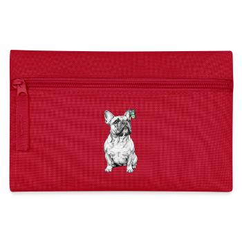 Französische Bulldogge Schmetterling Skizze - Federtasche - Rot - Vorne