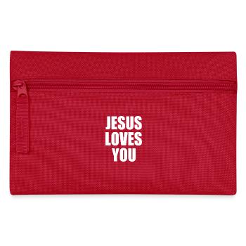Jesus loves you - Pencil Case - red - Front