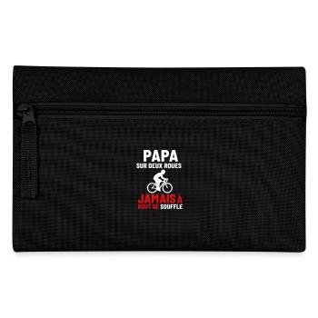 Papa sur deux roues Vélo Cyclisme fête des pères - Trousse - noir - Devant