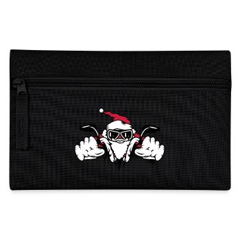 Weihnachtsmann auf Motorrad - Federtasche - Schwarz - Vorne