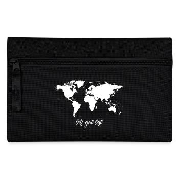 Lets Get Lost Worldmap - Pencil Case - black - Front